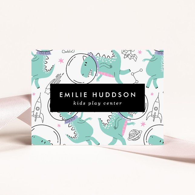 Carte De Visite Dinosaures de l'espace, Centre de jeux pour enfant (Créateur téléchargé)