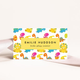 Carte De Visite Dinosaures mignons, Centre de jeux pour enfants, C