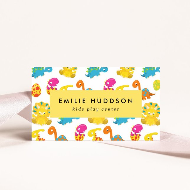 Carte De Visite Dinosaures mignons, Centre de jeux pour enfants, C (Créateur téléchargé)