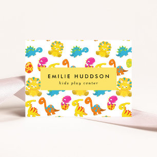 Carte De Visite Dinosaures mignons, Centre de jeux pour enfants, C