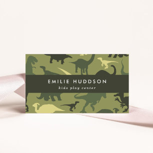 Carte De Visite Dinosaures verts, Centre de jeux pour enfants, Cen