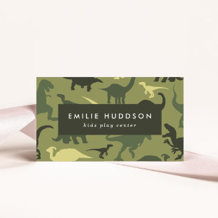 Carte De Visite Dinosaures verts, Centre de jeux pour enfants, Cen