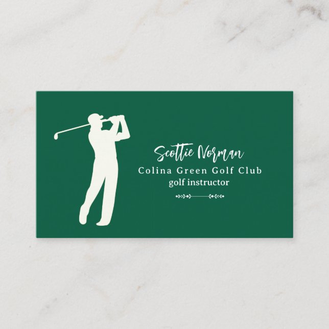 Carte de visite d'instructeur de golf Green Golf C (Devant)