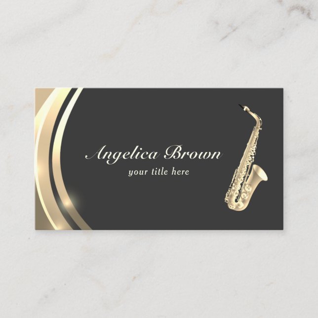 Carte de visite d'instruments saxophone (Devant)