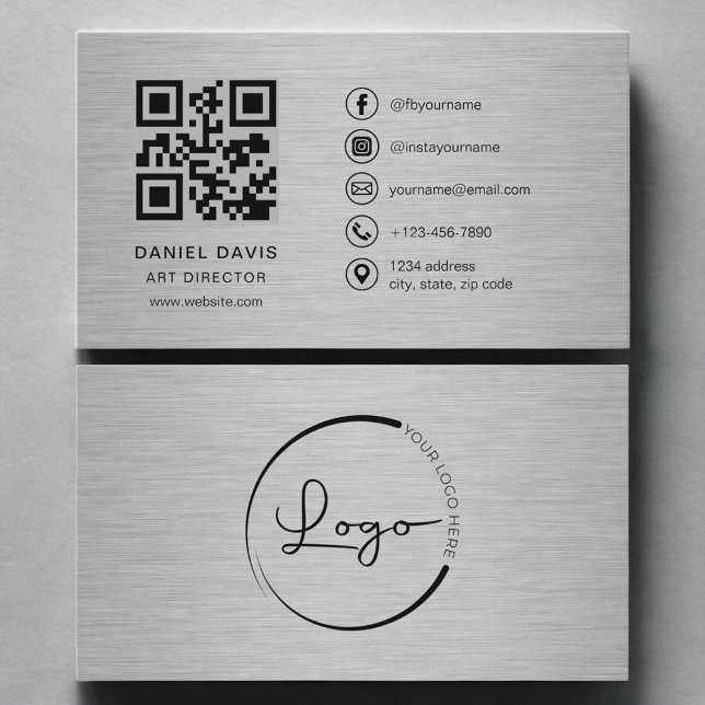 Carte De Visite Directeur artistique Code QR Métal (Créateur téléchargé)