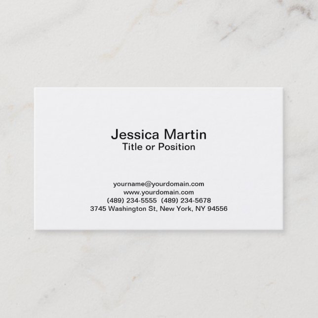 Carte De Visite Directeur Blanc Professionnel Consultant Chef (Devant)