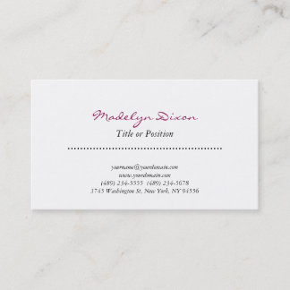 Carte De Visite Directeur Blanc Professionnel Consultant Chef