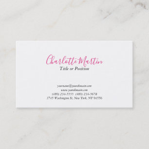Carte De Visite Directeur Consultant Chef Blanc Rose Professionnel
