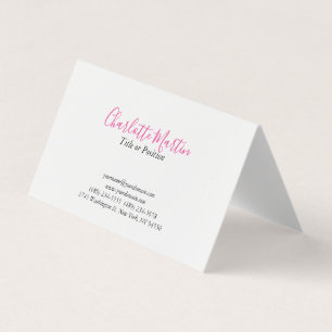 Carte De Visite Directeur Consultant Chef Blanc Rose Professionnel