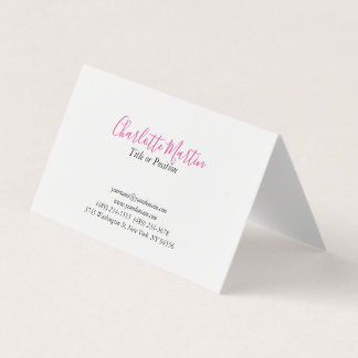 Carte De Visite Directeur Consultant Chef Blanc Rose Professionnel