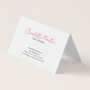 Carte De Visite Directeur Consultant en Chef Rose Blanc Profession