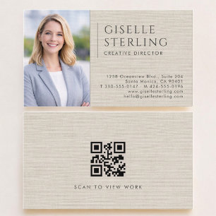 Carte De Visite Directeur de création Code QR Photo Lin