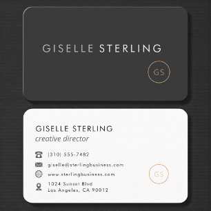 Carte De Visite Directeur de création noir professionnel