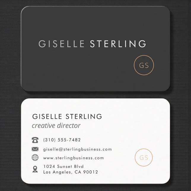 Carte De Visite Directeur de création noir professionnel (Créateur téléchargé)