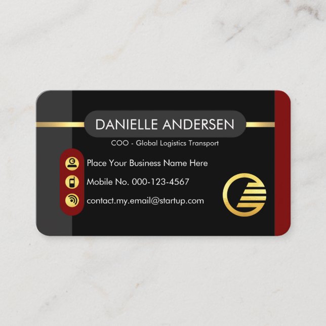 Carte De Visite Directeur de l'exploitation de la Stylish Startup  (Devant)