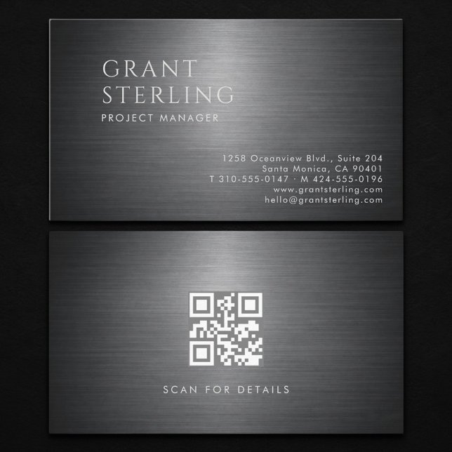 Carte De Visite Directeur de Projet Code QR Métallique (Créateur téléchargé)