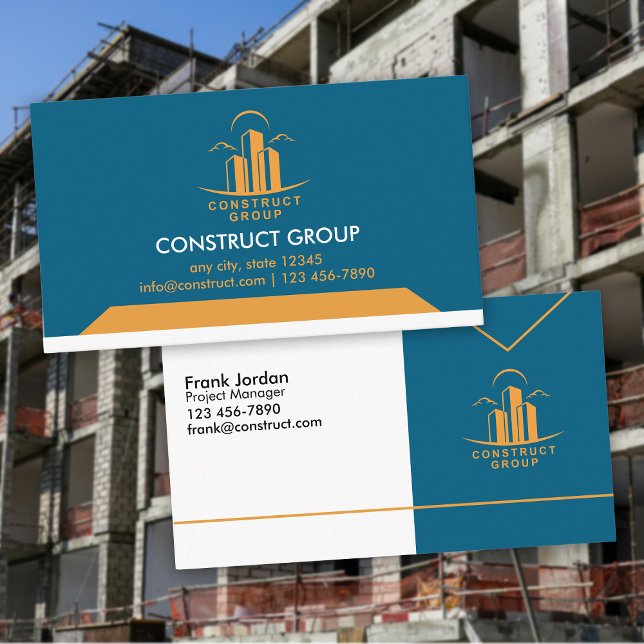 Carte De Visite Directeur de projet de construction (Créateur téléchargé)