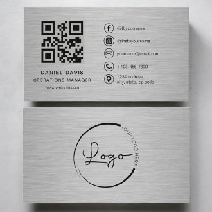 Carte De Visite Directeur des opérations Code QR Métal