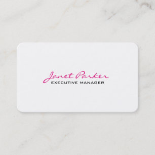 Carte De Visite Directeur exécutif moderne moderne rose blanc