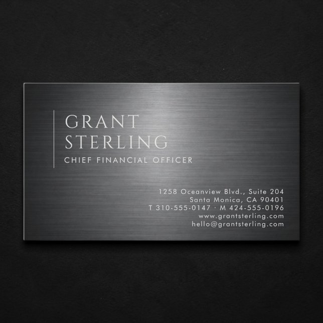 Carte De Visite Directeur financier métallisé professionnel (Créateur téléchargé)