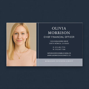 Carte De Visite Directeur financier Photo Bleu marine