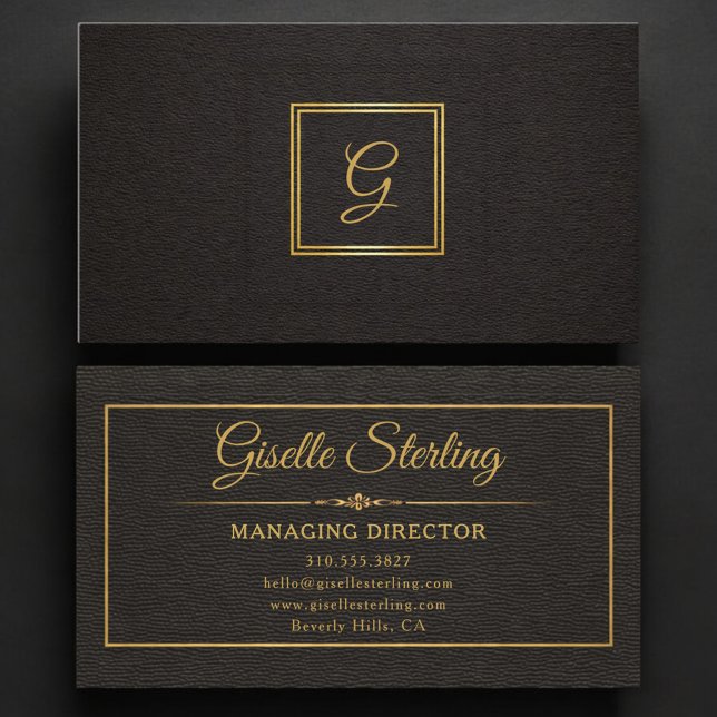 Carte De Visite Directeur général Monogrammé Or Noir (Créateur téléchargé)