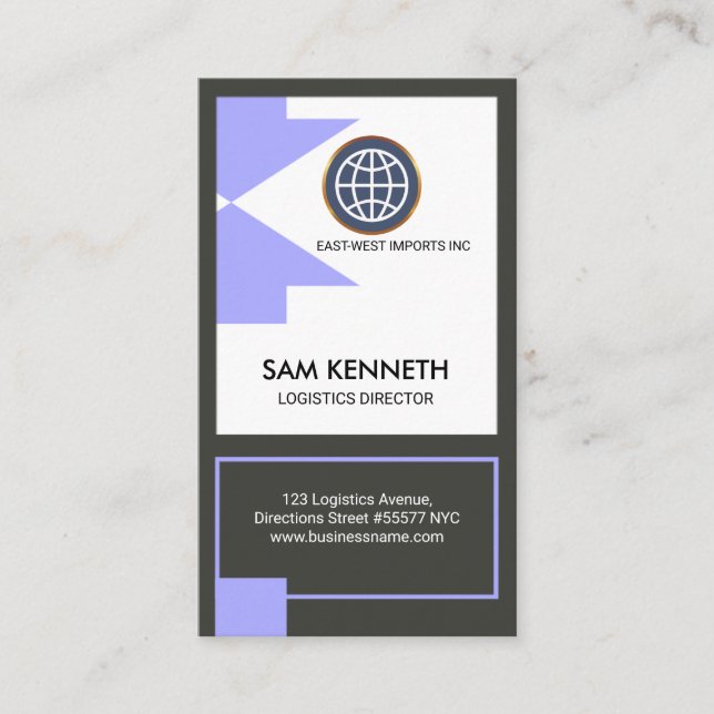 Carte De Visite Directeur global bleu de logistique de flèches (Devant)