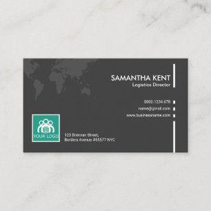 Carte De Visite Directeur gris simple simple de logistique de