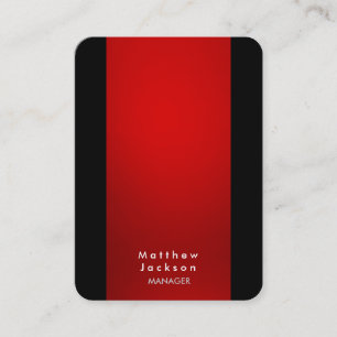 Carte De Visite Directeur professionnel simple moderne noir rouge
