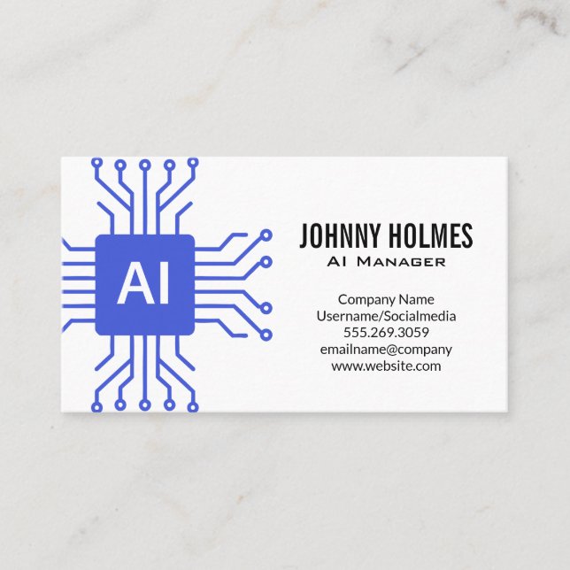 Carte De Visite Directeur technique | Technologie d'IA (Devant)