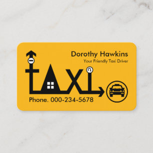 Carte De Visite Direction de conduite d'itinéraire de taxi créatif