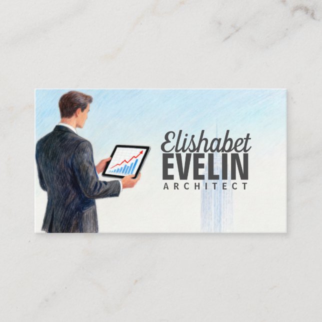 Carte De Visite Dirigeant d'entreprise examinant les indicateurs d (Devant)