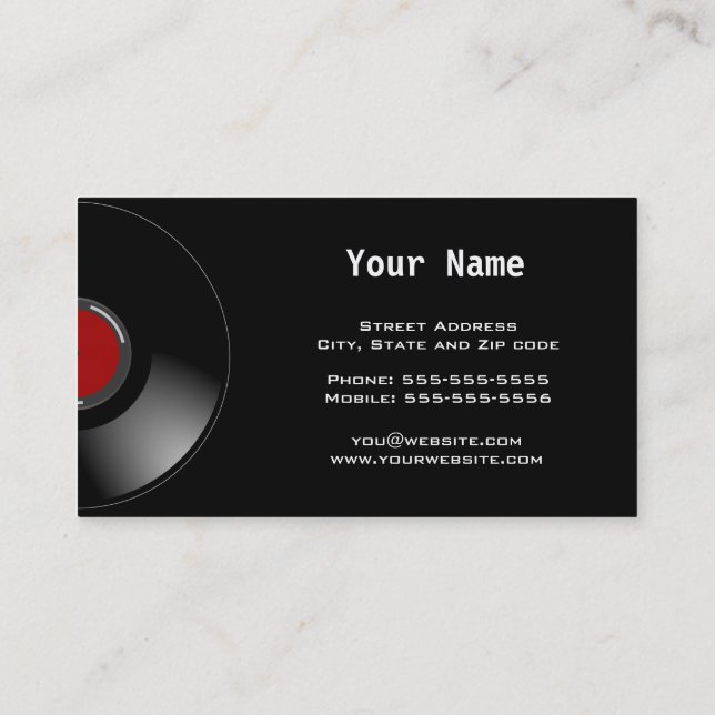 Carte De Visite Disc Jockey (Dos)