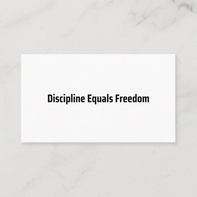 Carte De Visite Discipline Égal Liberté Machine à Écrire Minimalis (Devant)