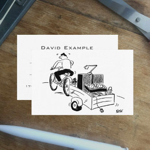 Carte De Visite Disco mobile avec dessin animé amusant de DJ à vél