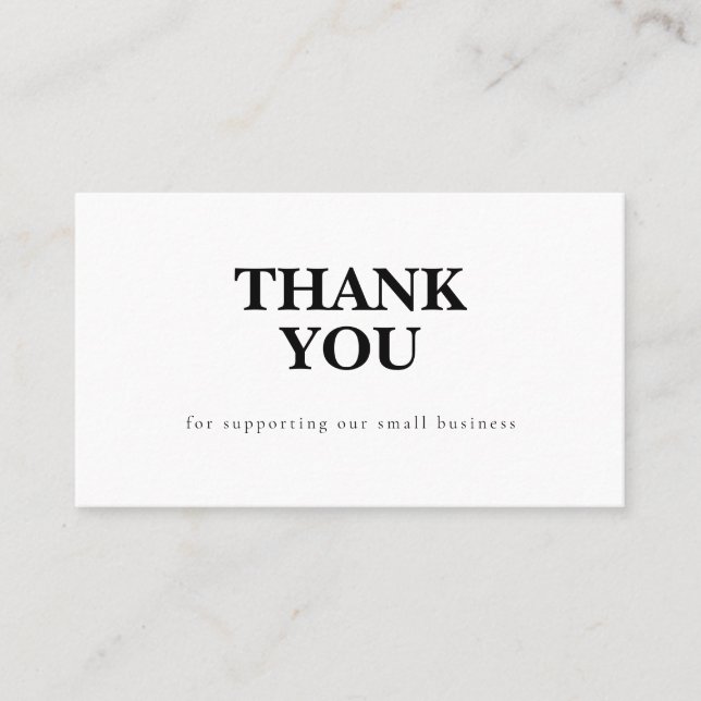 Carte De Visite Discount Code Thank You Card Small Business (Devant)