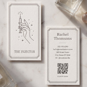 Carte De Visite Disposition QR Code Tarot Céleste Injecteur Ivoire