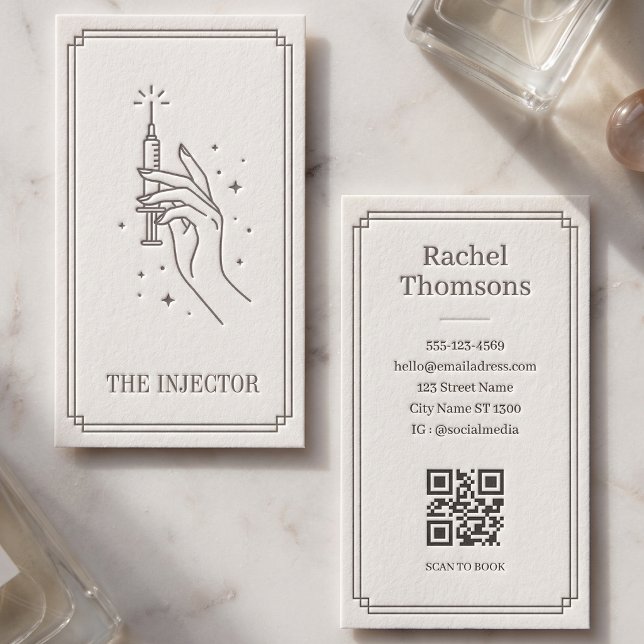 Carte De Visite Disposition QR Code Tarot Céleste Injecteur Ivoire (Créateur téléchargé)