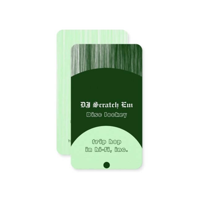 Carte De Visite Disque Jockey Vinyl Record (Devant/Arrière en situation)