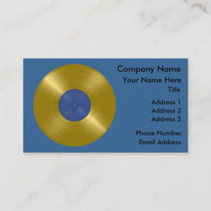 Carte De Visite Disque vinyle album or en or