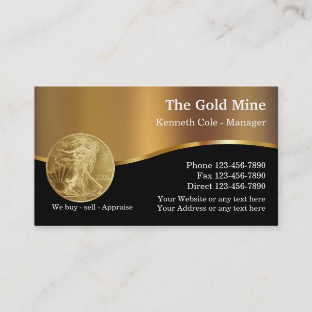 Carte De Visite Distribution de ventes d'or Classy (Devant)
