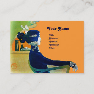 Carte De Visite DIVA EN MONOGRAMME BLEU Salon de Beauté ,Maquilleu