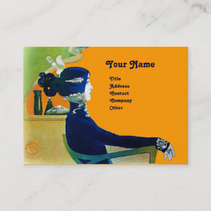 Carte De Visite DIVA EN MONOGRAMME BLEU Salon de Beauté ,Maquilleu