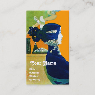 Carte De Visite DIVA EN MONOGRAMME BLEU Salon de Beauté ,Maquilleu