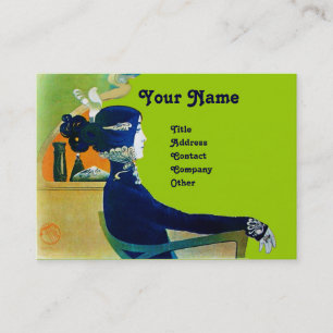 Carte De Visite DIVA EN MONOGRAMME BLEU Salon de Beauté ,Maquilleu