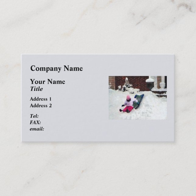 Carte De Visite Divertissement hivernal (Devant)