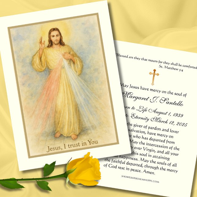 Carte De Visite Divine Miséricorde Jésus funéraire Prière (Créateur téléchargé)