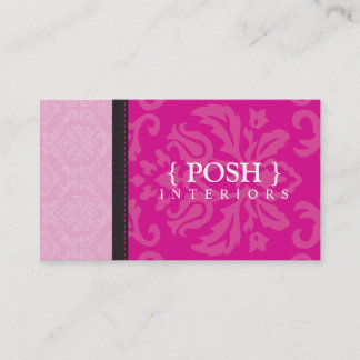 CARTE DE VISITE :: divinement damassé fuschia rose