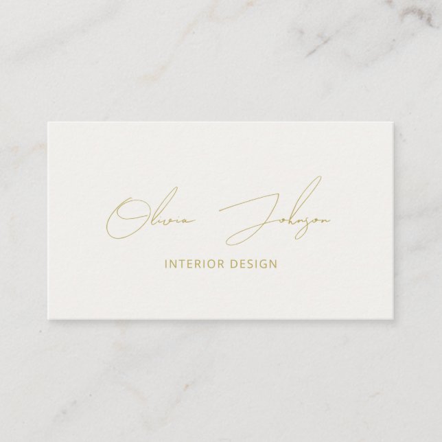 Carte de visite d'ivoire design d'intérieur Gold (Devant)