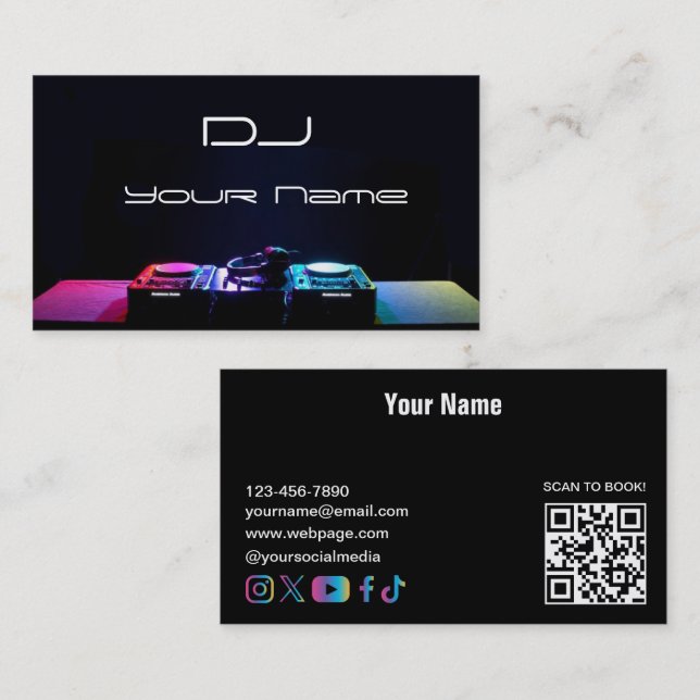 Carte de visite DJ (Devant / Derrière)
